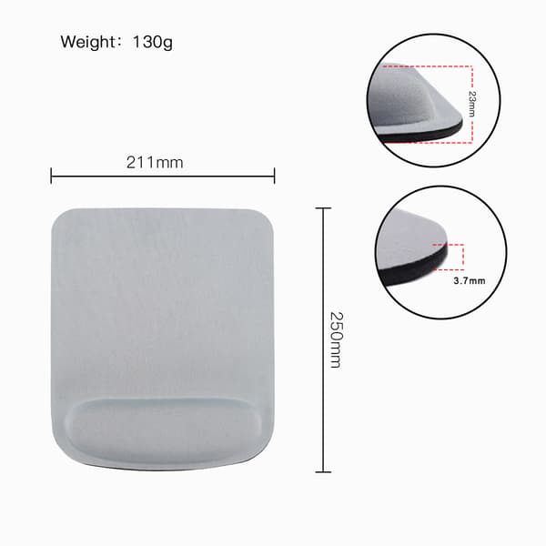 Ergonomisk musmatta med handledsstöd Grey Grey