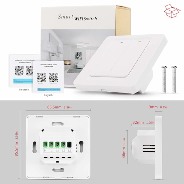 Smart switch - Wifi switch 2-polet