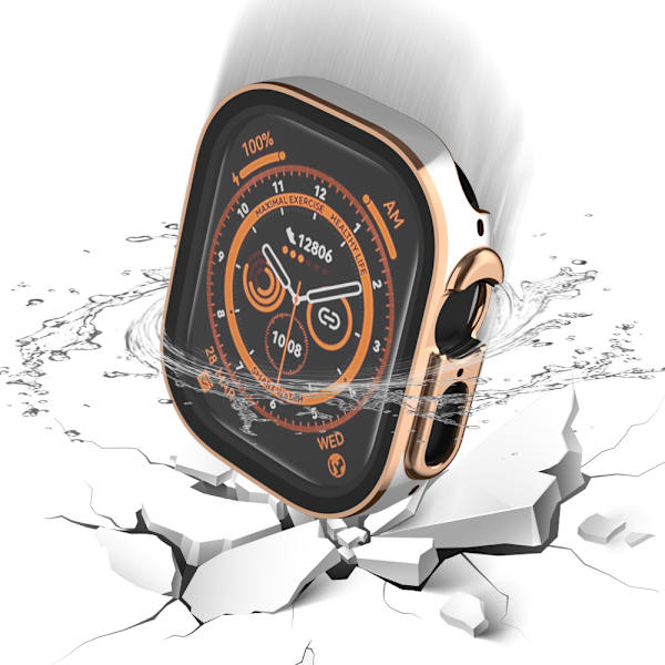 Apple Watch Vattentätt integrerat fodral för Apple Watch 7/8/9/SE2, 41 mm Rose guld