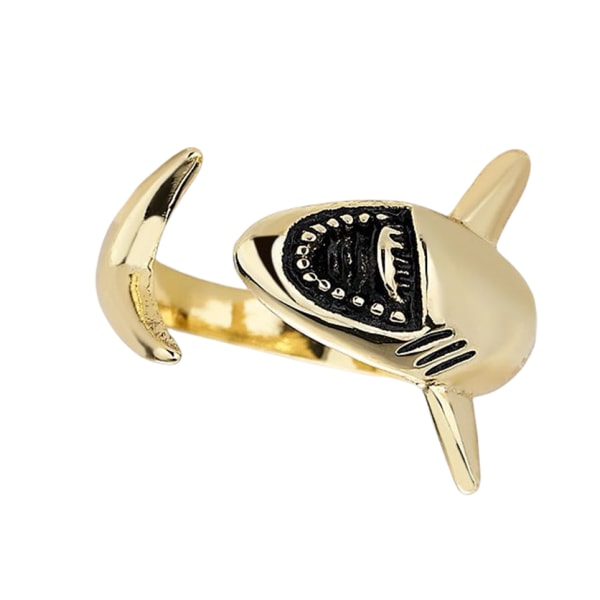 Justerbar ring med haj-design Guld Guld