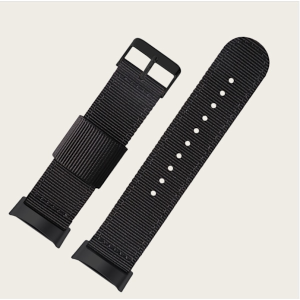 Nylon Klockarmband för Fitbit Charge 5, Andningsbart Sport Ersättningsband Svart