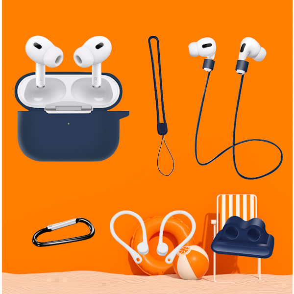 6-delat Airpods Pro 2 Tillbehörssats - Djupblå