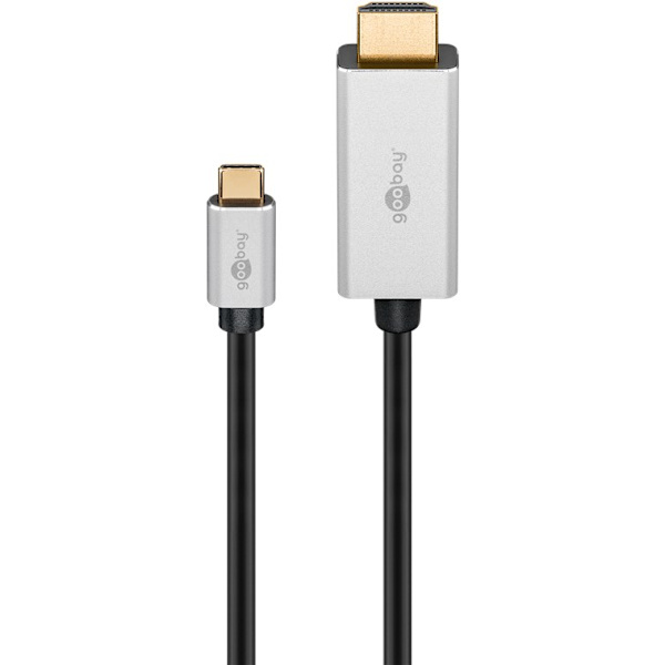 USB-C™ til HDMI™ kabel, 3 m, sort;sølv