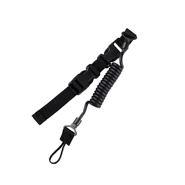 Tactical Spring Rope -sisäänvedettävä avaimenperä - Kadon estävä avaimenperä Musta