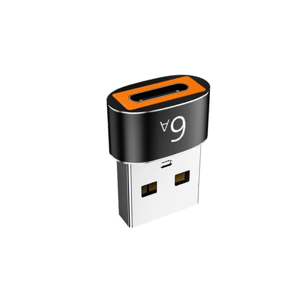USB A til USB-C adapter PD hurtigopladning 6A til telefoner og tilbehør – Aluminium legering, lyd- og dataomformer, sort højglans, 4-pak