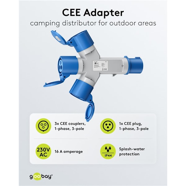 CEE-adapter, CEE hane till 3x CEE hona