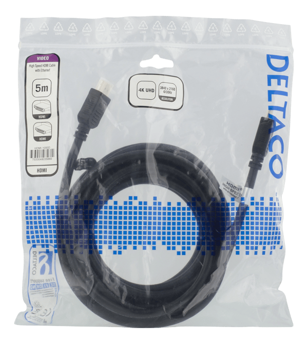 High-Speed HDMI cable, 5m, Ethernet, 4K UHD, black