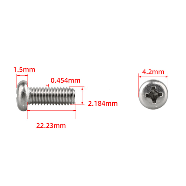 Phillips Pan ruuvit (100 pakkaus) #2-56*1