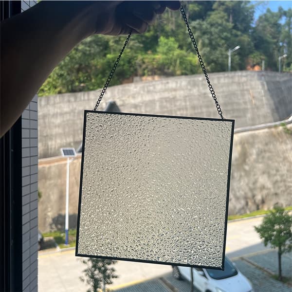 Firkantet Glaspynt - Håndlavet DIY Glaskunst Solfanger med Jernramme