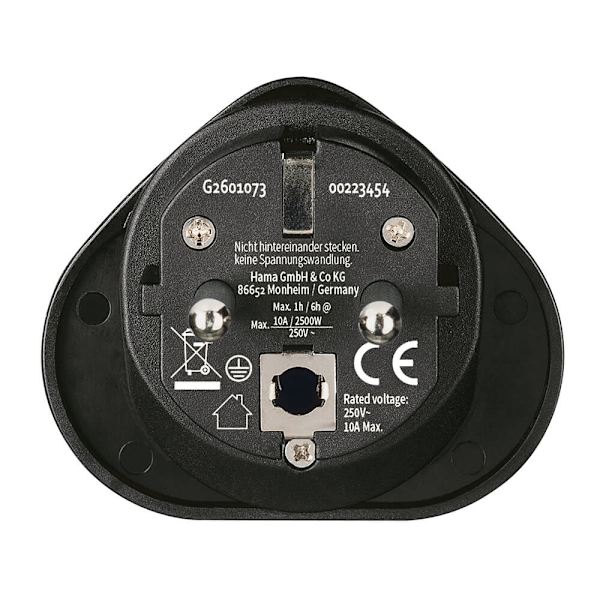Reseadapter Typ E/F Universal Världen-EU Svart