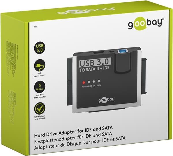 USB 3.0 hårddiskadapter för IDE och SATA