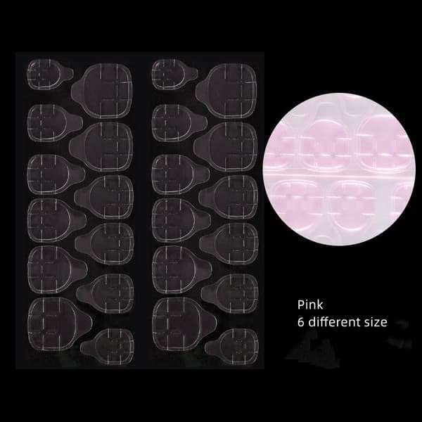 Dobbeltsidede neglestickers 24 stk Pink Pink