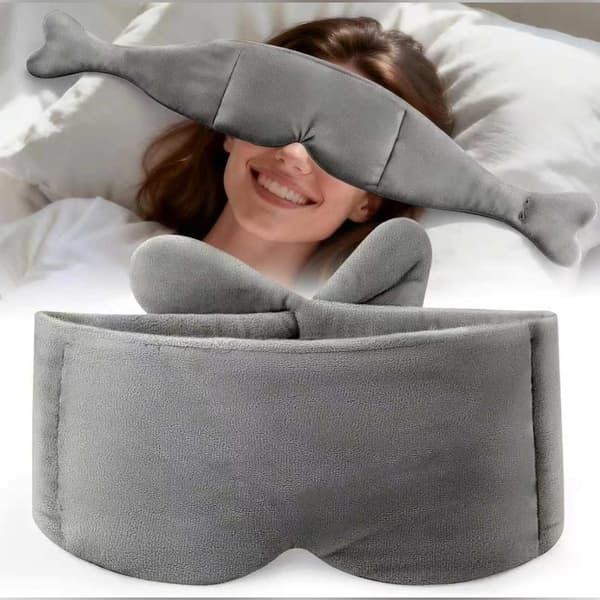 Viktad sovmask i mjuk polyester med glaspärlefyllning Grey Grey