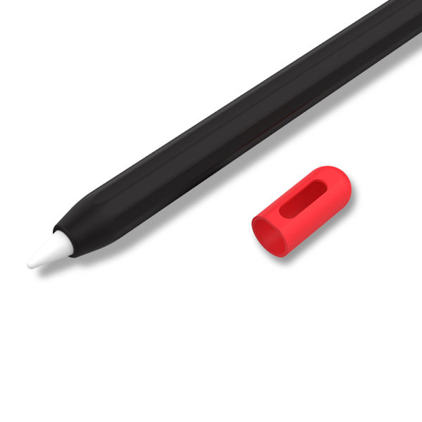 Silikonetui kompatibel med Apple Pencil 2. generation Sort+rød
