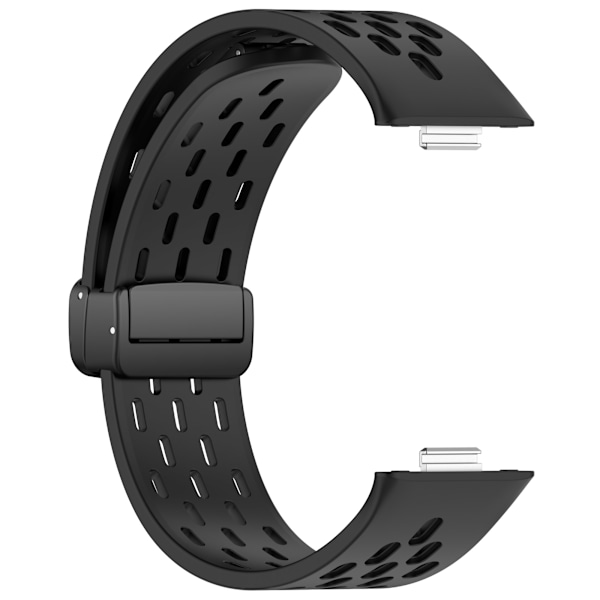 Huawei Watch Fit 3 Andningsbart silikonarmband med magnetspänne Svart