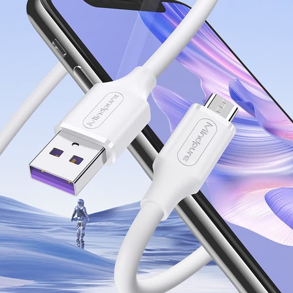 US026 USB-A till Micro USB-kabel, 3 a och 20 w snabbladdning, flexibel TPE-design 3 m 3 m