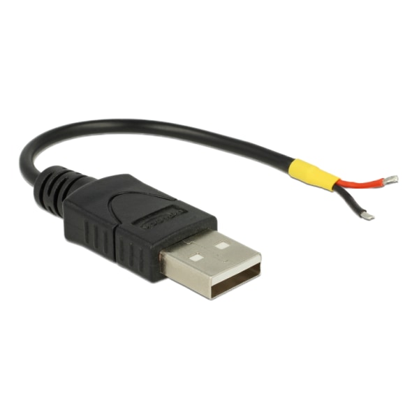 Cable USB 2.0 Type-A male > 2 x open wires power 10 cm