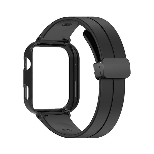 Udskiftningsarmbånd i silikone med magnetisk lukning til Huawei Band FIT 4 - Sort