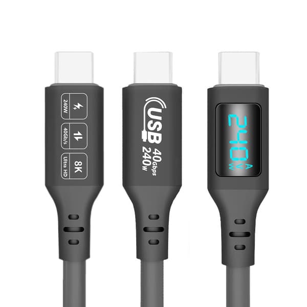 240W USB4 Digitaalinen näyttökaapeli - 40Gbps data ja 8K-video 0.5m 0.5m