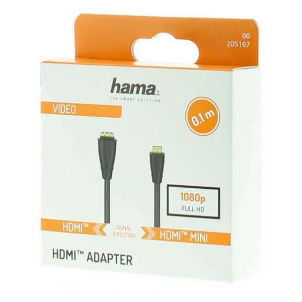 Adapter HDMI Typ C-A Hane-Hona Guldpläterad Svart