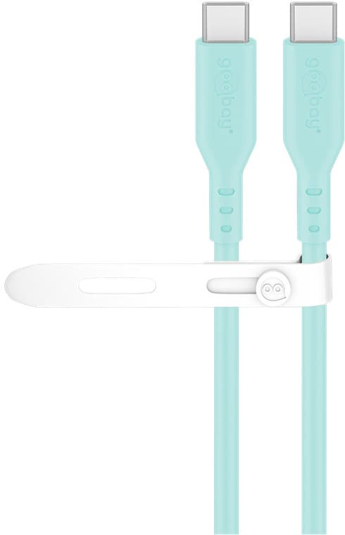 USB-C™-silikonikaapeli, 1,5 m, turkoosi