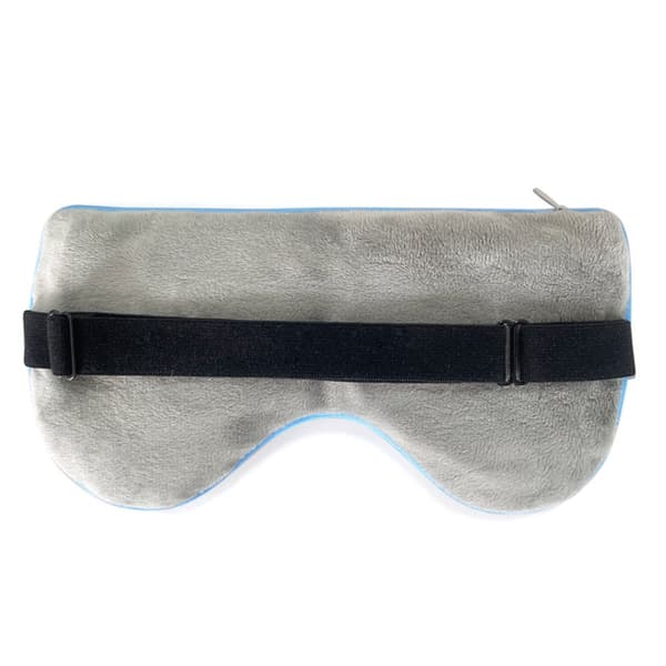 Viktad termisk sovögonmask, grå polyester med fyllda silikonkorn, blackout, varm kompress och lindring av ögontrötthet