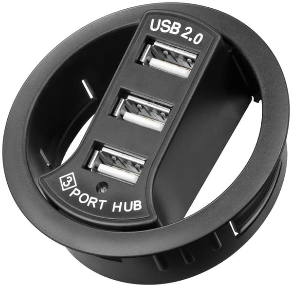 3-ports indbygget USB-hub