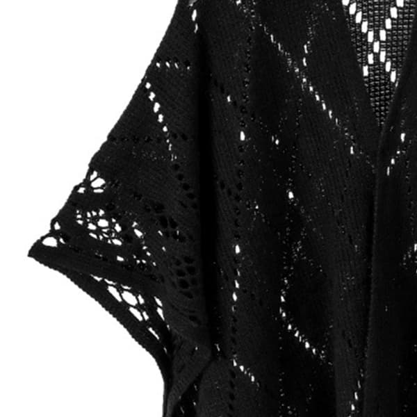 Elegantti neulottu Shawl Wrap - musta