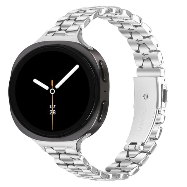 Perle rustfrit stålrem kompatibel med Samsung Galaxy Watch 8/8 Classic Silver Silver