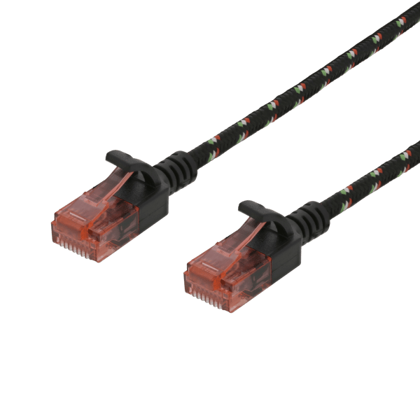 Tough Slim CAT.6A U/UTP Patch Cable, 28AWG, 3.8mm, 1m, black