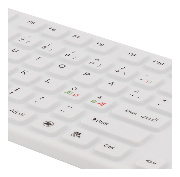 Rubberized keyboard silicone IP68 full size 105 keys white