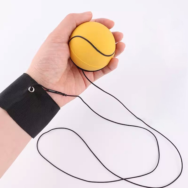 Handledsträningsboll med rem Gul