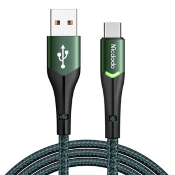 USB till USB-C Mcdodo Magnificence CA-7961 LED-kabel, 1m (grön)