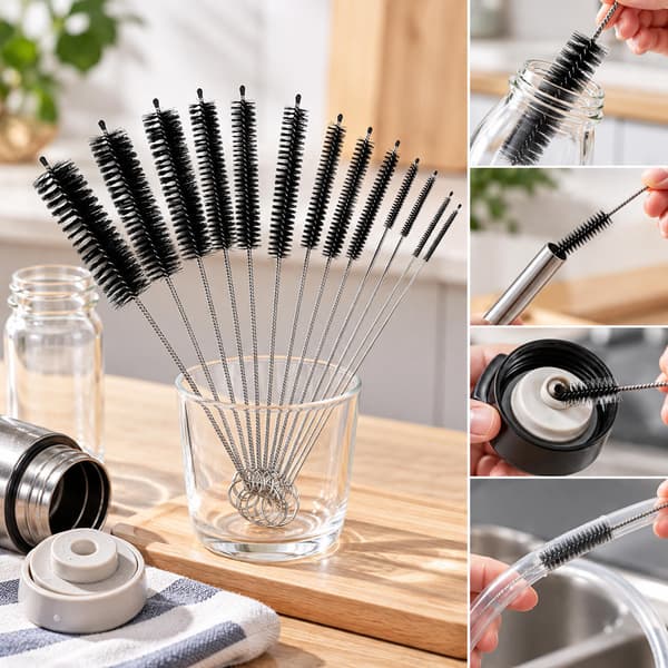 Set med 13 flaskborstar i olika storlekar Black Black