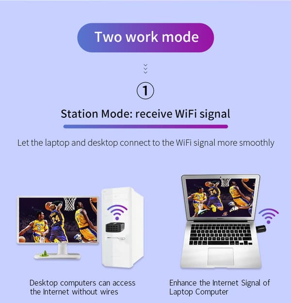 Trådlös WiFi-adapter - Svart