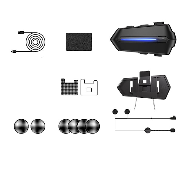 Kommunikationsheadset til motorcykelhjelm (sort) C5S-hard microphone