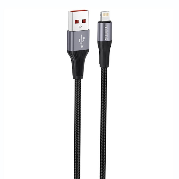 Foneng X112 USB-A til Lightning-kabel 2,4A, 1m (sort)