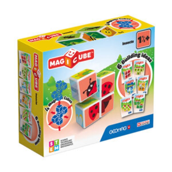 Magicube Printed Insects magneettipalikat + kortit 7 kpl GEOMAG GEO-121