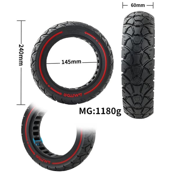 Off-Road-terrängdäck 10x2.5-44 slits för Ninebot G30-serien