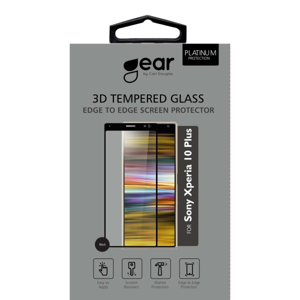 GEAR Härdat Glas 3D Full Cover Black Sony Xperia 10 Plus