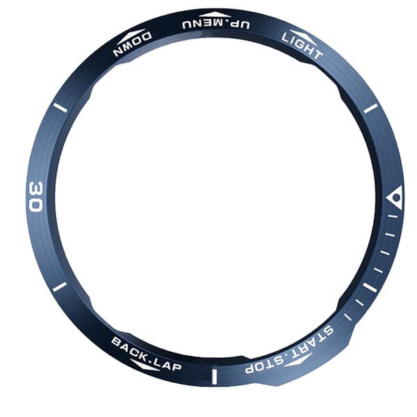 Stilfuld blå urkrans til Garmin Fenix 6X - hvide detaljer