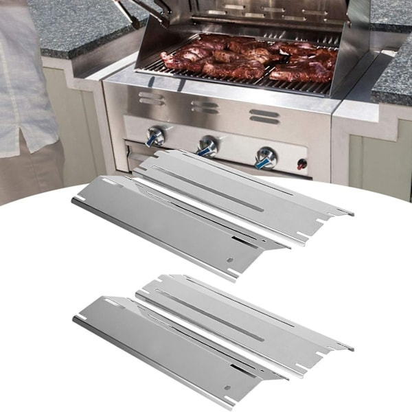 3-delte grillvarmeplader til gasgrill - sølv
