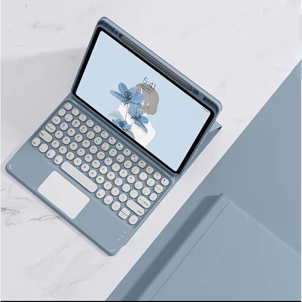 Xiaomi Pad 5/5 Pro Bluetooth-tangentbordfodral med styrplatta - Mist Blue