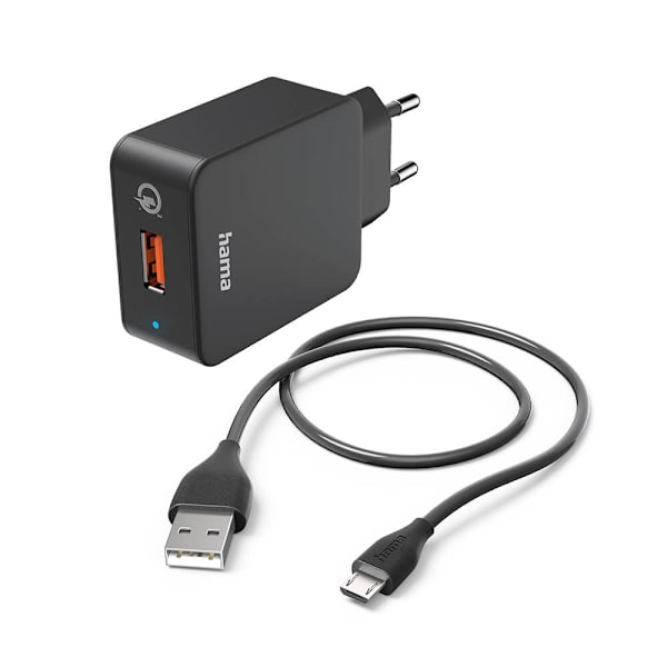 Laddare Micro-USB 220V Svart 1,5m