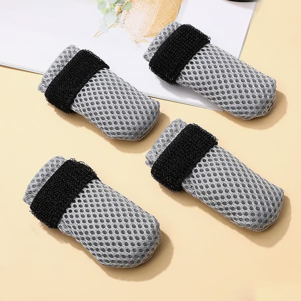 Anti-Scratch Mjuka Husdjur Skor, 4 pack Gray S Gray S