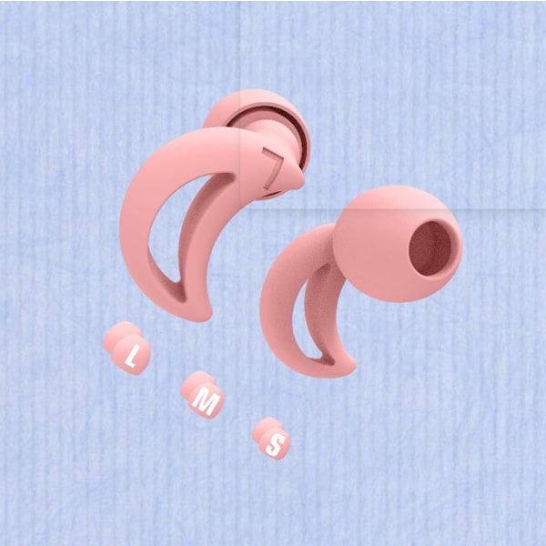 Halvmåneformede støjreducerende silikone ørepropper - 1 par Pink Pink