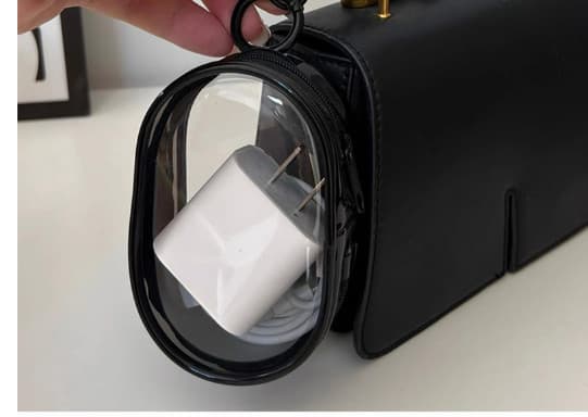 Bærbar datakabel og oplader organizer rejseetui Black Black