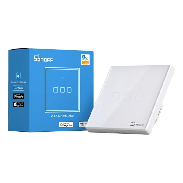 Smart Switch WiFi + RF 433 Sonoff T2 EU TX (3-kanavainen) päivitetty