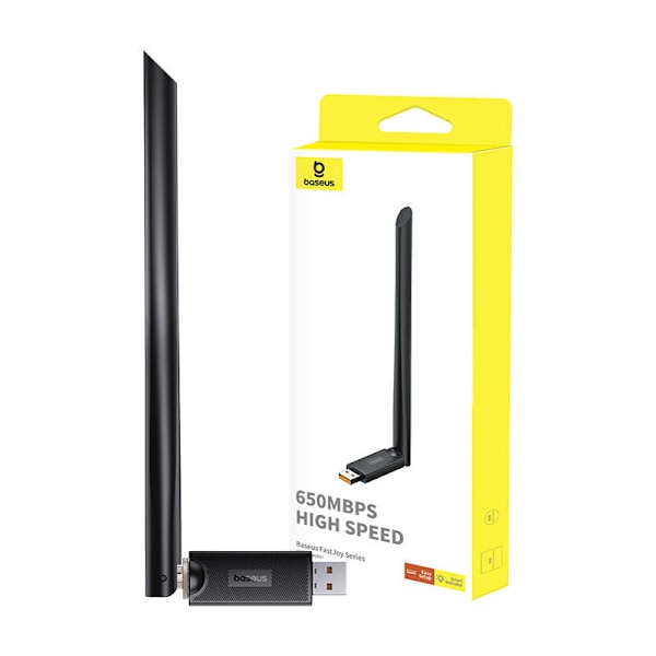Adapter WiFi med antenne Baseus FastJoy 650Mbps (czarny)
