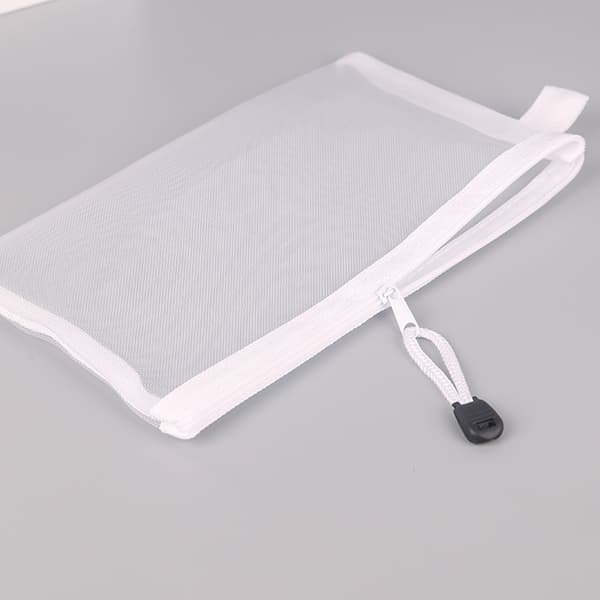 Sæt med 2 nylon net lynlåstasker, transparente dokumenttasker til organisering